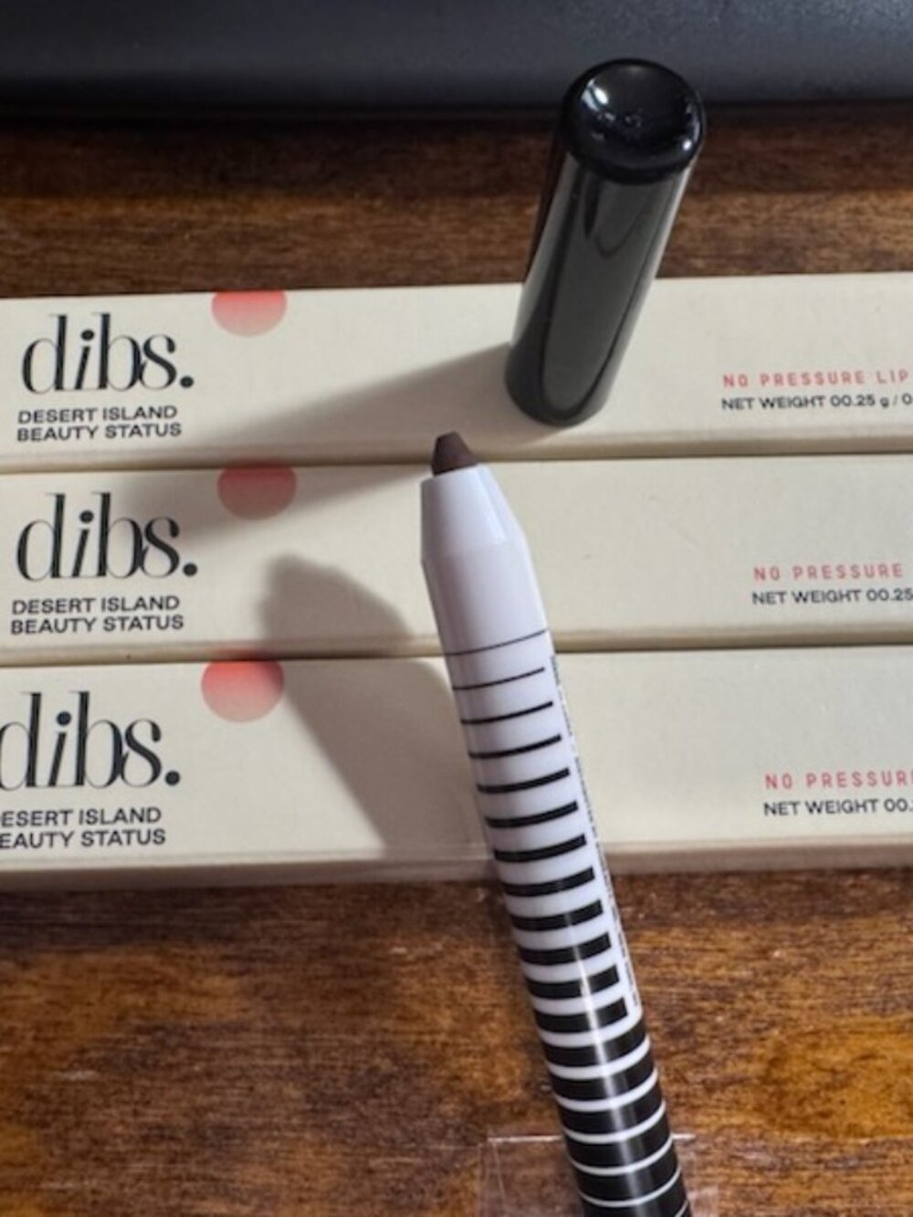 ~X3 Mini DIBS No Pressure Duo Pencil Lip Liner Tell Me More “Dark” .0088 Oz X3 ~